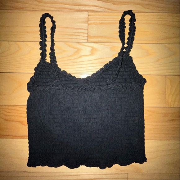 Black rouched hollister crop tank top - Picture 5 of 5